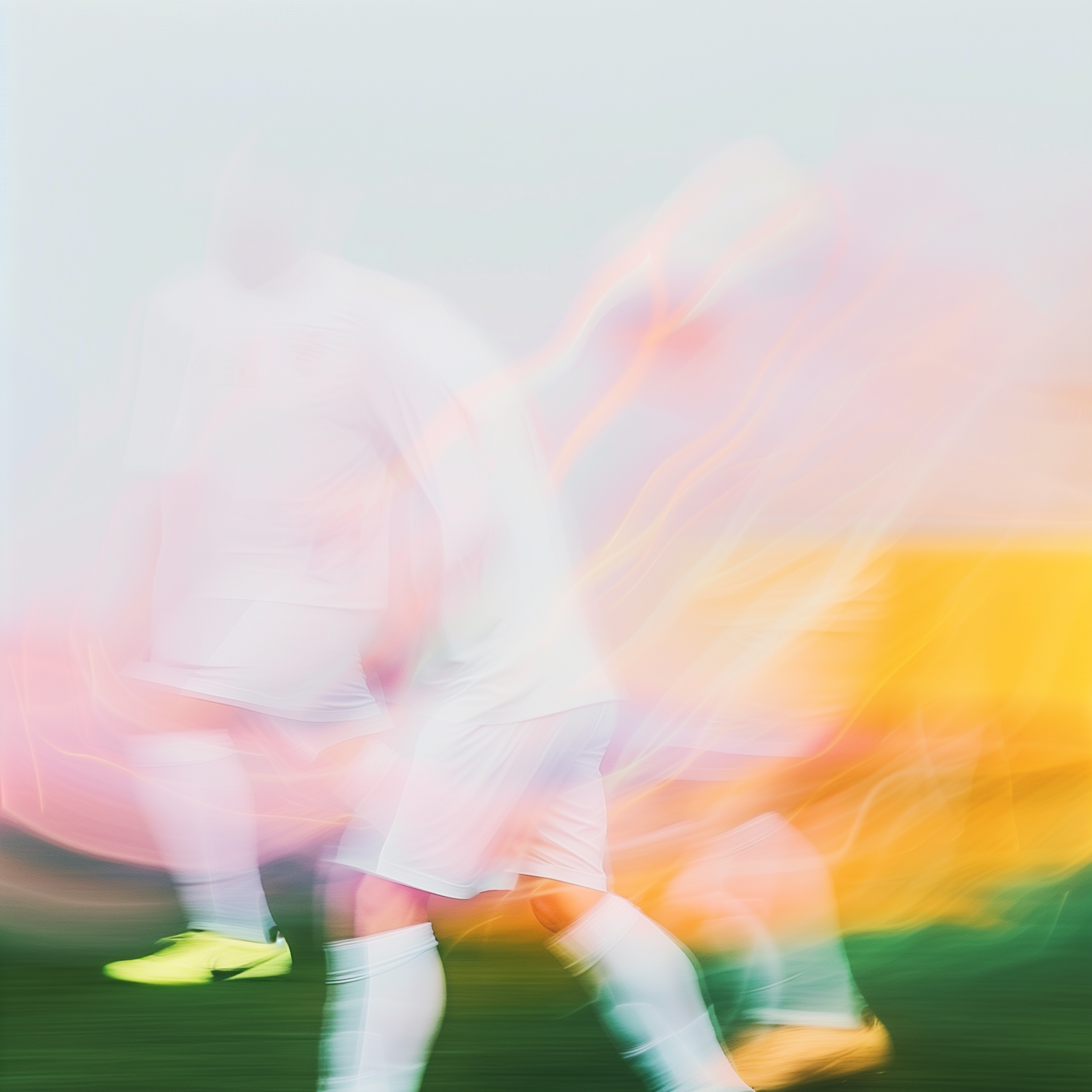 Footballers in motion during a match